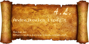 Andrejkovics Lipót névjegykártya